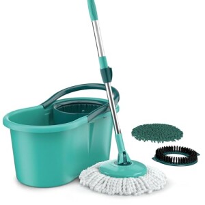 Mop Giratório 3 Em1, Balde Com 12 Litros E 3 Opções De Refis, ( Microfibra, Tira Pó E Limpeza Pesada) Mop8258, Flash Limp - Pp