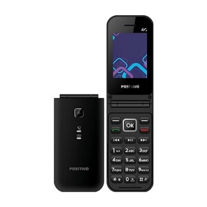 Smartphone Positivo P51, Flip, Função Modem, 4g, Câmera Traseira, Tela 2,4” Lcd, Rádio Fm, Botão Sos, Dual Sim Preto