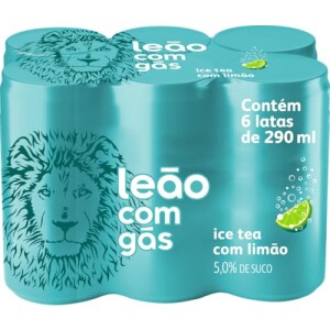 Pack Leão com Gás Ice Tea Zero com Limão 290ml, 6 unidades