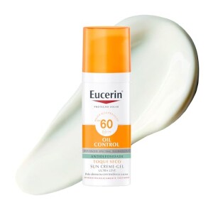 EUCERIN Protetor Solar Facial Oil Control FPS 60 50ml Antioleosidade Rosto Proteção UVA UVB e Luz Visível