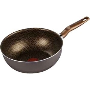 Frigideira Wok Rochedo Expert Chocolate 24cm com Antiaderente Resist 5X reforçado com Partículas Minerais Alumínio