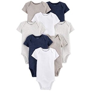 Kit 8 Bodies de manga curta Simple Joys by Carter's Unisex (Tam 0 a 6 Meses)
