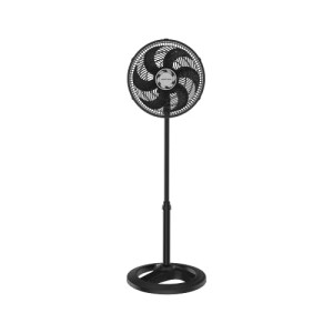 Ventilador de Coluna Preto 30cm Turbo 6 Pás Oscilante 220V Ventisol