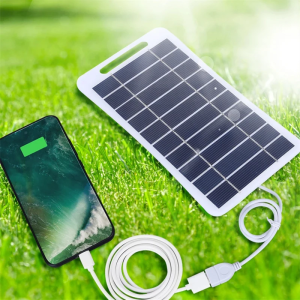 Painel solar de 2w 5w com usb à prova d'água caminhadas ao ar livre e acampamento bateria portátil banco de carre