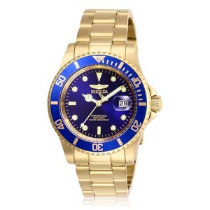 Relógio Invicta Pro Diver com pulseira de aço inoxidável Douradoazul 26974