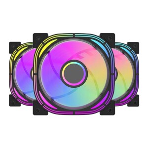 Kit Ventoinhas Aigo DarkFlash Infinity 24se A-RGB 3x120mm Preto INF24se3in1-BK