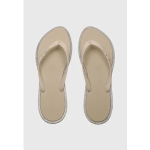 Chinelo Dedo Feminino Colcci Strass Bege