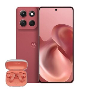 Motorola Moto G86 5G Vermelho 256GB 8GB RAM + 16GB RAM Boost Tela 1.5K pOLED Câmera Sony 50MP OIS Moto AI 4K IP68 IP69 + Fone Bluetooth B