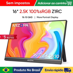 Monitor Portátil ARZOPA 16" 2K HDR10