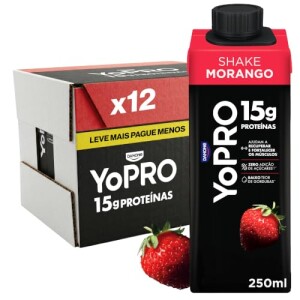 YoPRO Bebida Láctea UHT Morango Pack 12 Unids de 250ml