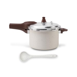 Brinox - Panela de Pressão Ceramic Life Pressure Indução 4,2L + Concha - Vanilla