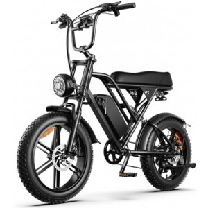 Bicicleta Elétrica HDJ G60 Aro 20 - Motor 1000W, Bateria 48V 15Ah 32Mph, Até 50km Autonomia, Suspensão Dupla, Freio Hidráulico, 7 Veloc