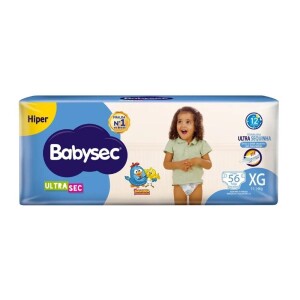Fralda Babysec UltraSec XG 56 unidades