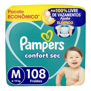 Fralda Pampers Confort Sec Tamanho M 108 Un
