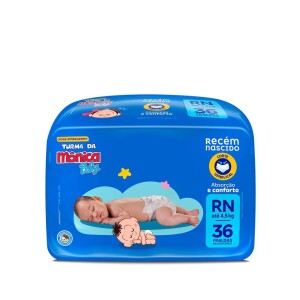 Fralda Turma da Mônica Baby Jumbo RN com 36 Unidades