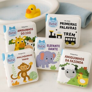 Kit 2 Livro Infantil de Banho para Bebês