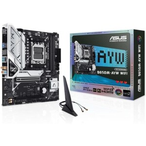 Asus B650M-AYW WIFI Placa Mãe AM5 DDR5 HDMI M.2 USB 3.2 | Placa-mãe AM5 com Wi-Fi integ