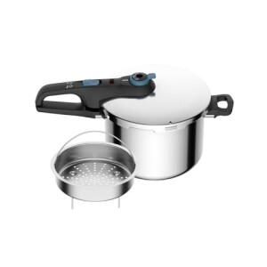 Panela De Pressão Rochedo Inox Trendy 6 litros Fechamento Externo Com Cesta De Vapor