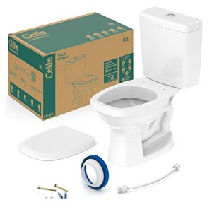 Celite 1647230010300 - Kit Bacia com Caixa Assento Polipropileno e Complementos de Instalação Like 36 x 61 x 74 cm