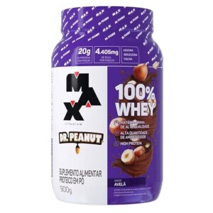 100% Whey Max Titanium X Dr. Peanut (900g), Sabor Avelã