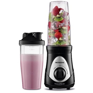 MONDIAL Personal Blender, PretoPrata, 300W, 110V - DG-01