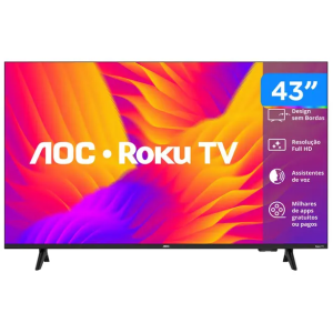 Smart TV 43" AOC Full HD DLED 43S515578G Roku TV 2025