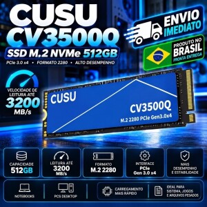 SSD M.2 NVMe CUSU 512GB 3200 MBs 2280 PCIE 3.0.