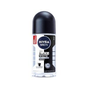 NIVEA MEN Desodorante Antitranspirante Roll On Invisible Black & White 50ml - Proteção prolongada de 48h, cuidado suave, ação antibacte
