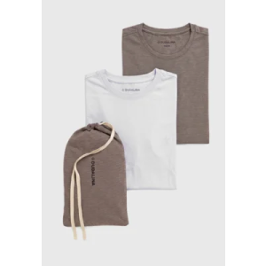 Kit 2 Camisetas Dudalina Gola Redonda Cinza e Branca