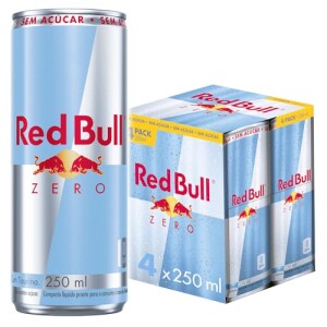 Pack de 4 Latas Red Bull Energético Zero Sem Açúcar 250ml