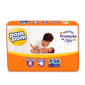 Fralda Pom Pom Protek Proteção de Mãe P 54 unidades