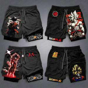 Shorts Estampados de Dupla Camada do Anime Dragon Ball Goku