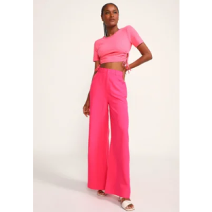 Blusa Cropped Forum Amarrações Rosa