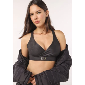 Top EA7 Triângulo Strappy Preto