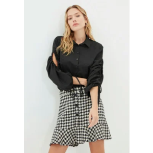 Saia Trendyol Collection Curta Pied de Poule Preta
