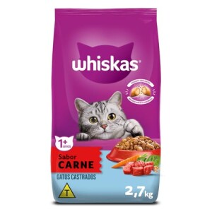 WHISKAS Ração Carne Gatos Adultos Castrados 2,7 kg