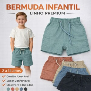 Shorts de Linho Infantil (várias cores)