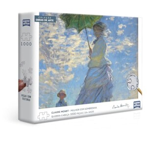 Toyster - Coleção Obras de Arte - Monet: Mulher com Sombrinha - Quebra-cabeça 1000 peças - Game Office