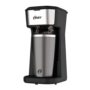 Cafeteira Oster 2Day Inox 2 em 1 com Copo Térmico 110V PretoInox 600W OCAF200