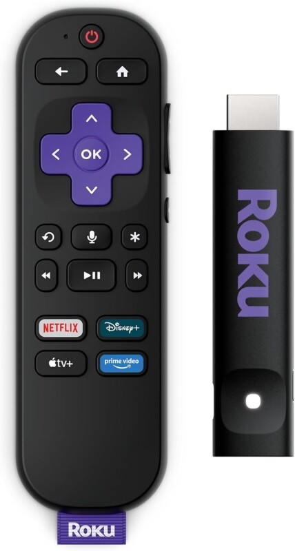 Roku Streaming Stick HD 2025 | Dispositivo de streaming para TV HDFHD com controle remoto por comando de voz compatíve