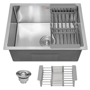 HOLTTER Kit Cuba Cozinha Gourmet Aço Inox 304 Resistente Corrosão Acompanha Cesto Escorredor Elegante Chique Fácil Li