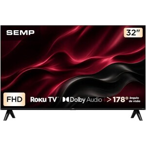 Smart Tv Semp 32" Full Hd Roku Tv + Fone Sem Fio