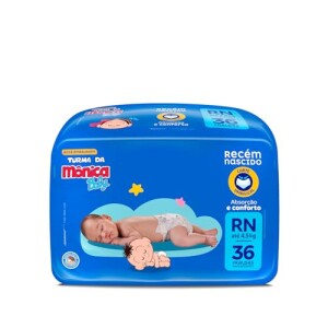 Fralda Turma da Mônica Baby Jumbo RN com 36 Unidades