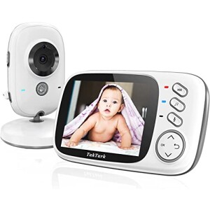 Babá Eletrônica, Taktark Câmera Para Bebês Com Tela De 3.2", Visão Noturna Infravermelha, Áudio Bidirecional, Detecção De Som Vox, Moni