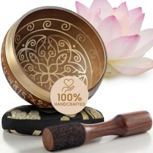 Silent Mind Conjunto de tigelas de canto tibetano Tigela de meditação fácil de brincar e amigável para iniciante
