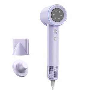Gokoco Secador De Cabelo Profissional 110v 127v, 120000 Rpm High Speed Hair Dryer 1600w Com Display Digital Led E Bocal De Ar Magnético
