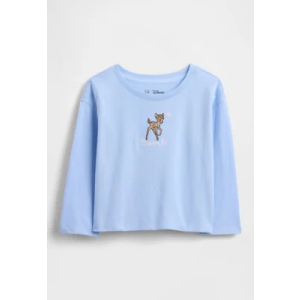 Camiseta Infantil GAP Bambi Manga Longa Azul Claro