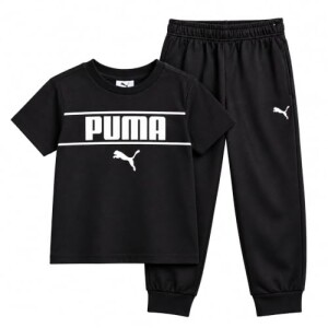 PUMA Conjunto de 2 peças para meninos e jogger de lã ativo (tamanhos 18M-5T