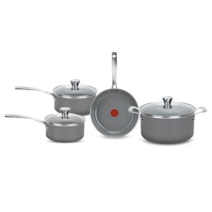 Jogo de Panelas Tefal Ceramic Vitality Com base de indução revestimento cerâmico e cabos de aço inox