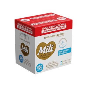 Toalhas Umedecidas Mili Love & Care Premium 480 unidades (10 pacotes com 48 cada)